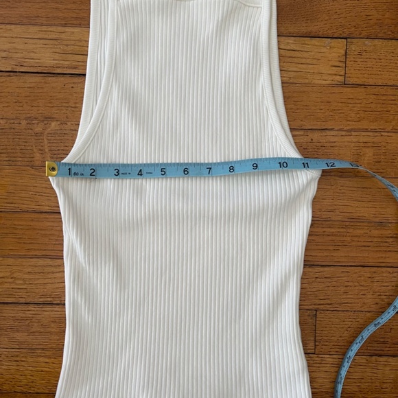 Agolde White Thick Ribbed Mina Organic Cotton - Tank Top -  Size Medium - Picture 5 of 9